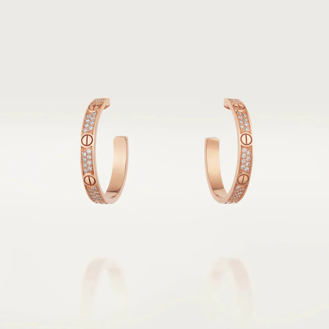 [Gaonasi Jewelry]LOVE EARRINGS 3.6MM DIAMOND PAVED