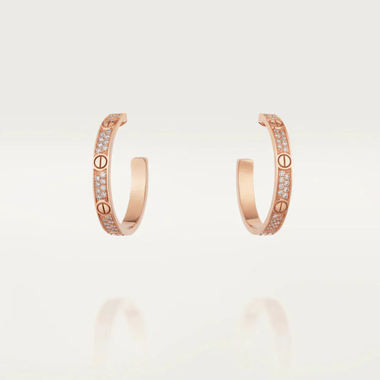 [Gaonasi Jewelry]LOVE EARRINGS 3.6MM DIAMOND PAVED