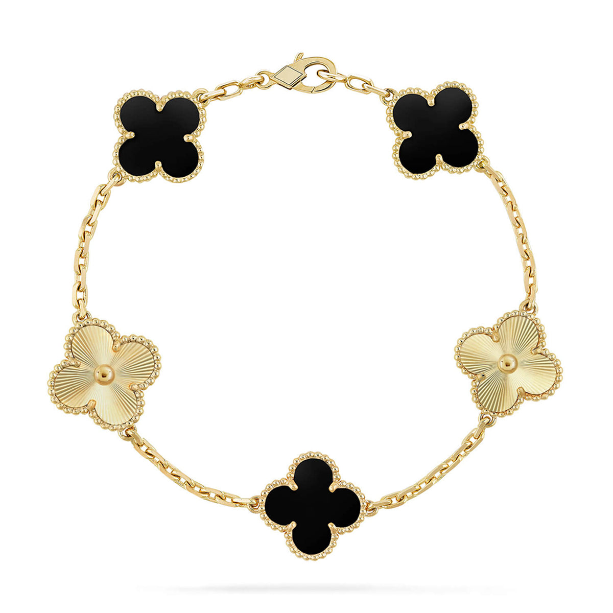 [Gaonasi] CLOVER 5 MOTIF ONYXS BRACELET COLLECTION