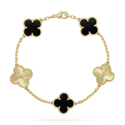 [Gaonasi] CLOVER 5 MOTIF ONYXS BRACELET COLLECTION