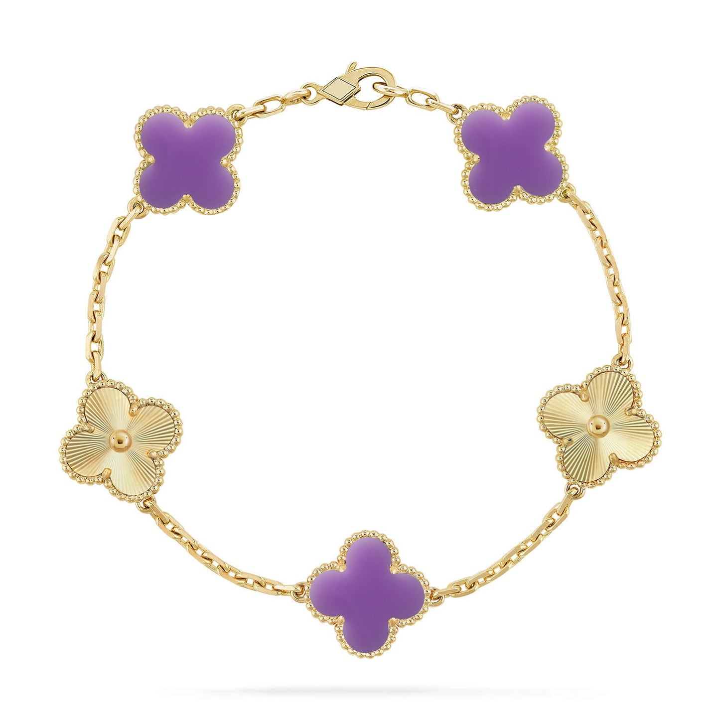 [Gaonasi]CLOVER 5 MOTIF LIGHT PURPLE BRACELET COLLECTION