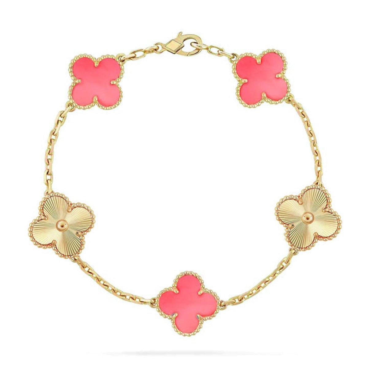 [Gaonasi] CLOVER 5 MOTIFS  PINK MOP BRACELET COLLECTION