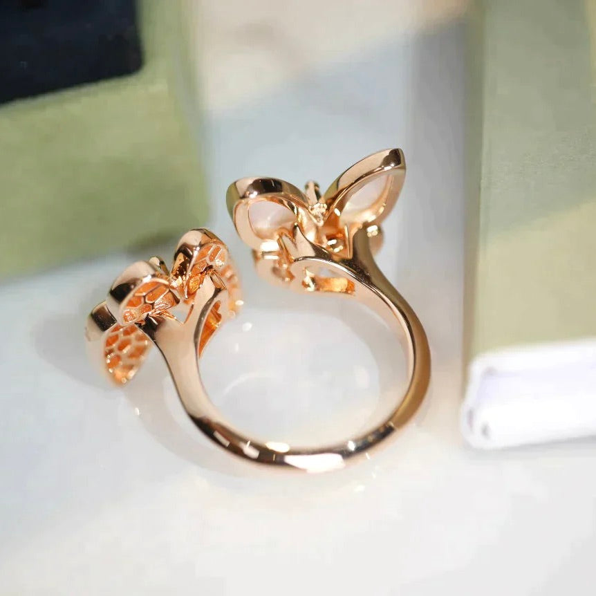 [Gaonasi]TWIN BUTTERFLY DIAMOND MOP RING