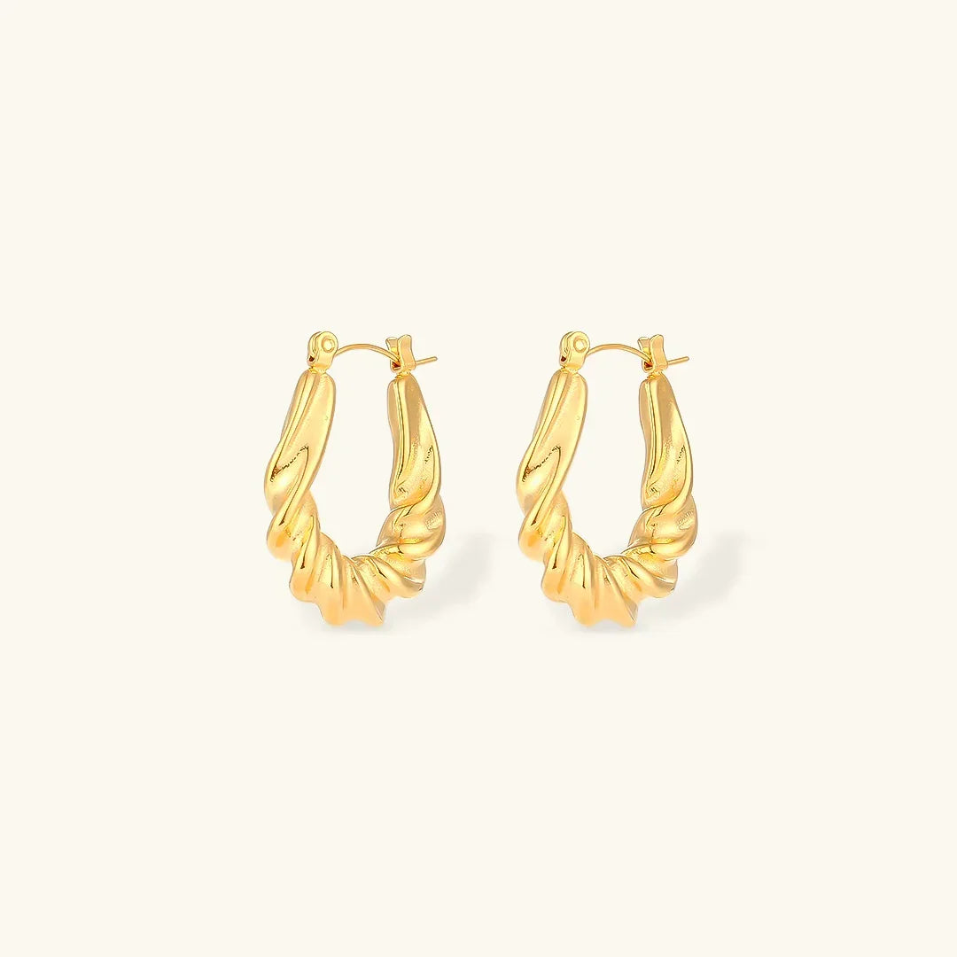 [Gaonasi]Adaline Twist Hoop Earrings