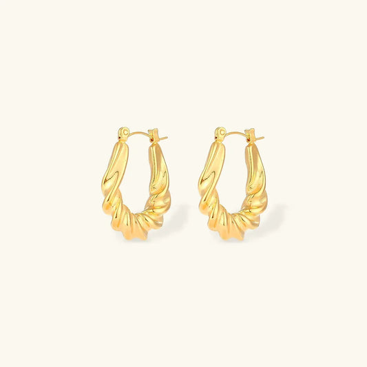 [Gaonasi]Adaline Twist Hoop Earrings