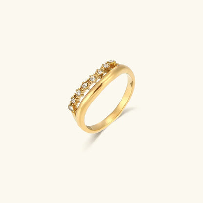 [Gaonasi]Adeline Diamond Simulant Gold Ring