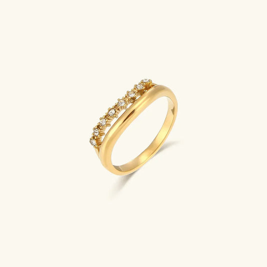 [Gaonasi]Adeline Diamond Simulant Gold Ring