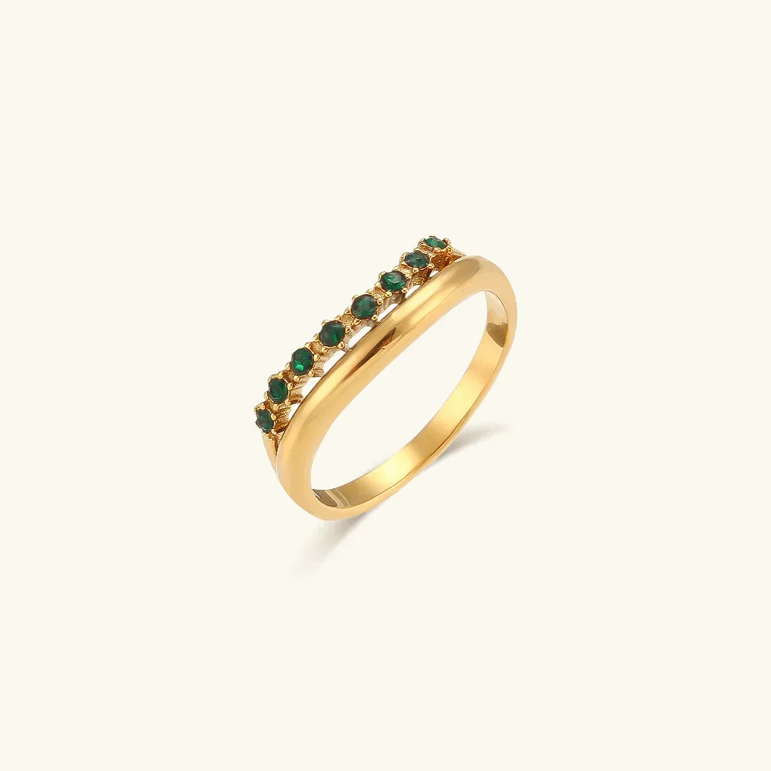 [Gaonasi]Adeline Diamond Simulant Gold Ring