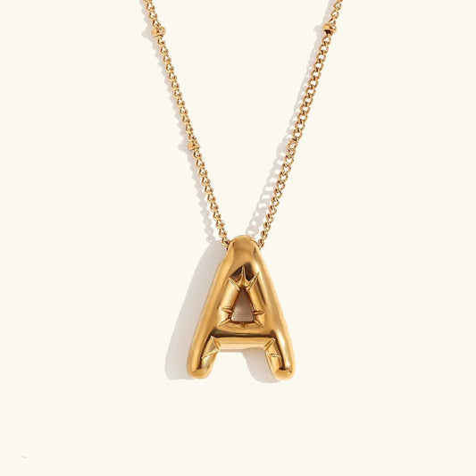 [Gaonasi]Balloon Gold Initial Necklace