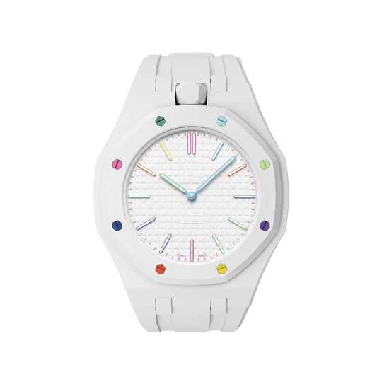 Oak Pop Exclusive  White Silicone Strap