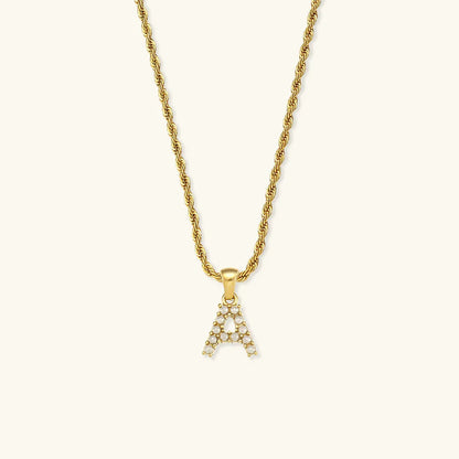 [Gaonasi]Elodie Initial Letter Pearl Necklace