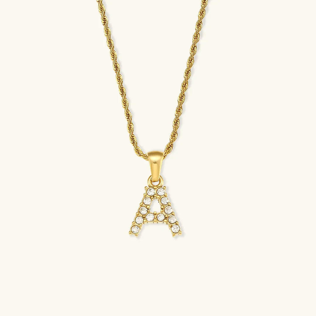 [Gaonasi]Maeve Letter Initial Diamond Necklace