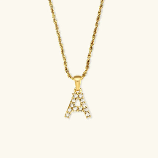 [Gaonasi]Maeve Letter Initial Diamond Necklace