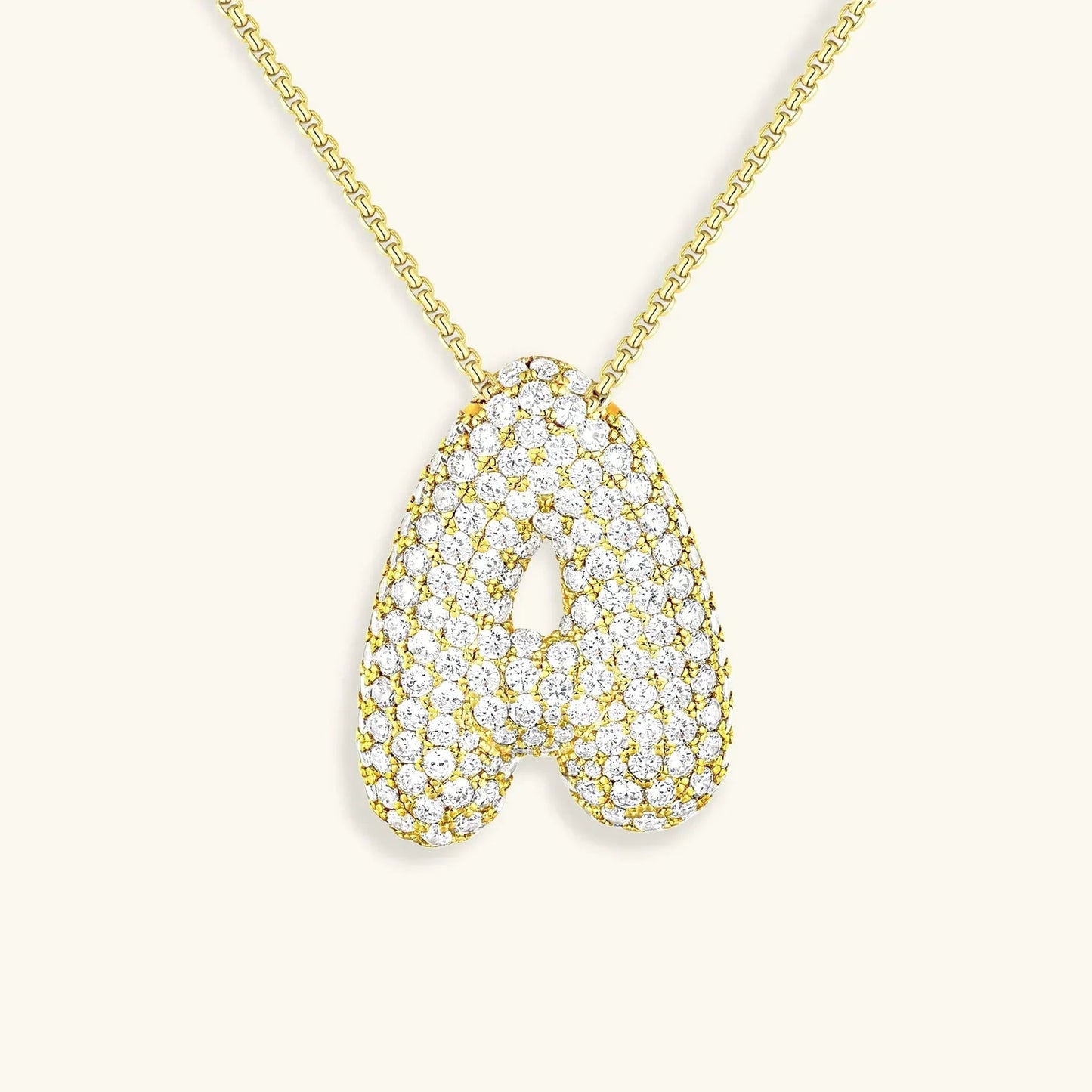 [Gaonasi]Bubble Initial Diamond Necklace