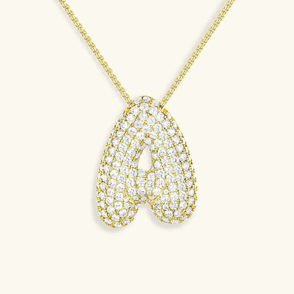 [Gaonasi]Bubble Initial Diamond Necklace