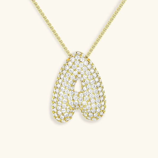 [Gaonasi]Bubble Initial Diamond Necklace