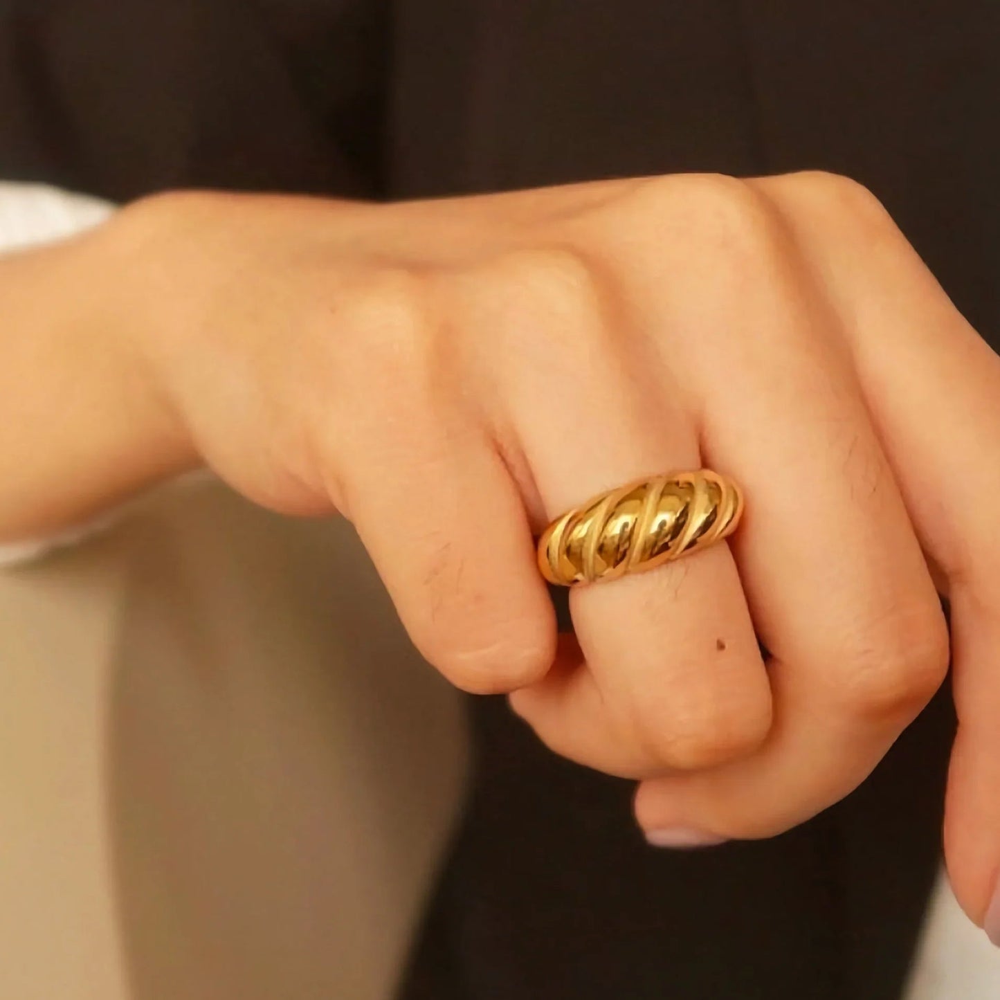 [Gaonasi]Amaia Gold Croissant Ring