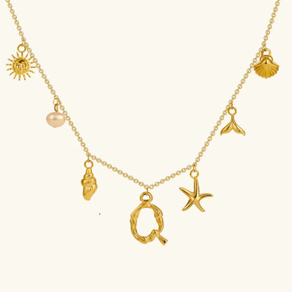 [Gaonasi]Avaria Ocean Initial Necklace