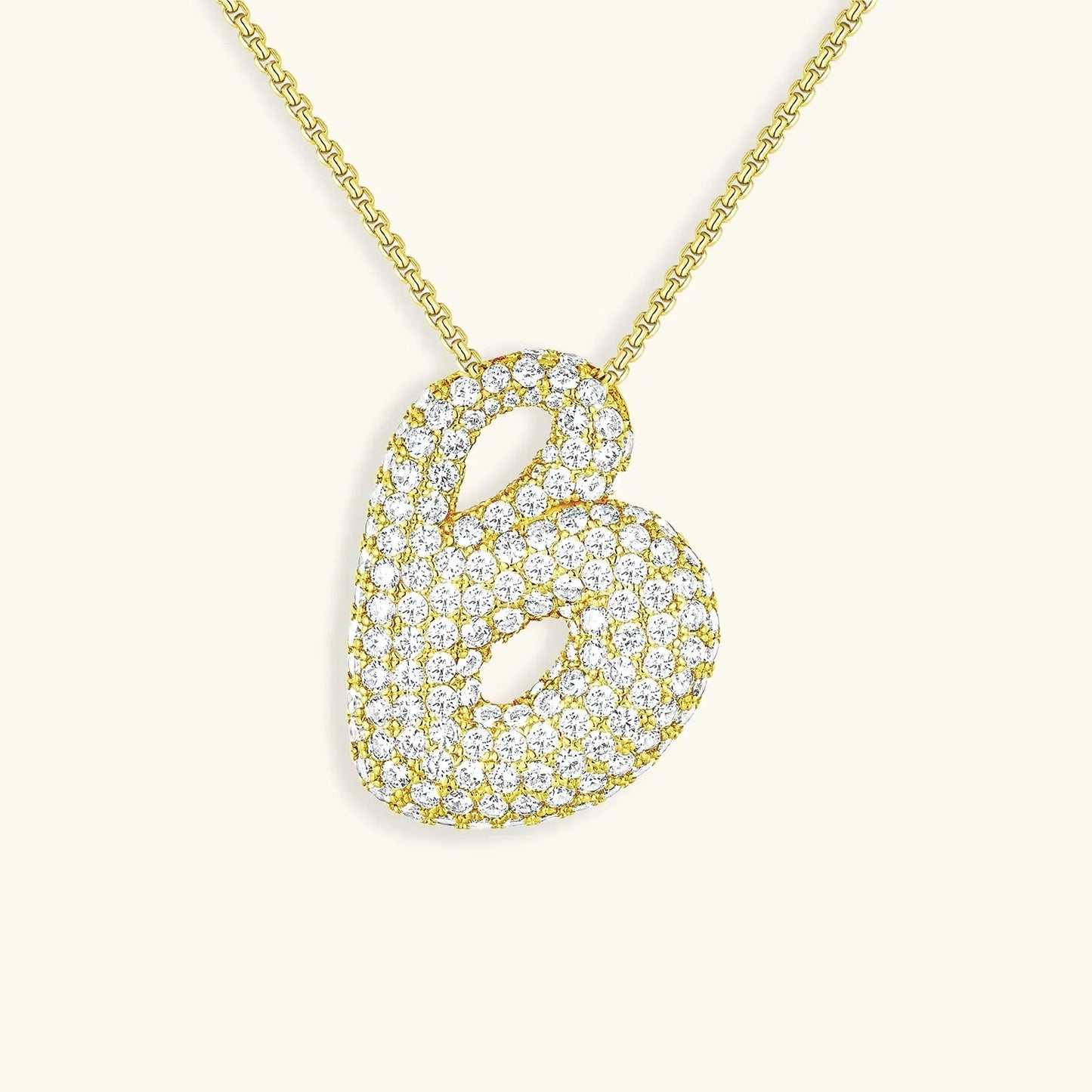 [Gaonasi]Bubble Initial Diamond Necklace
