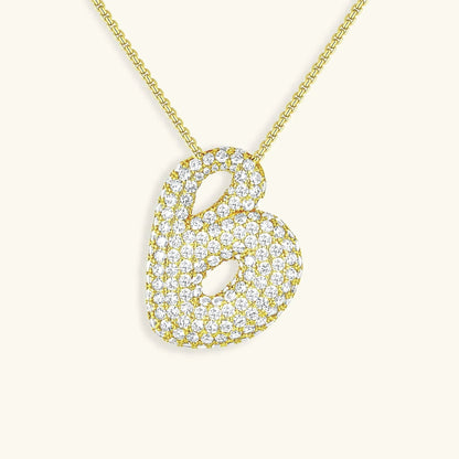 [Gaonasi]Bubble Initial Diamond Necklace
