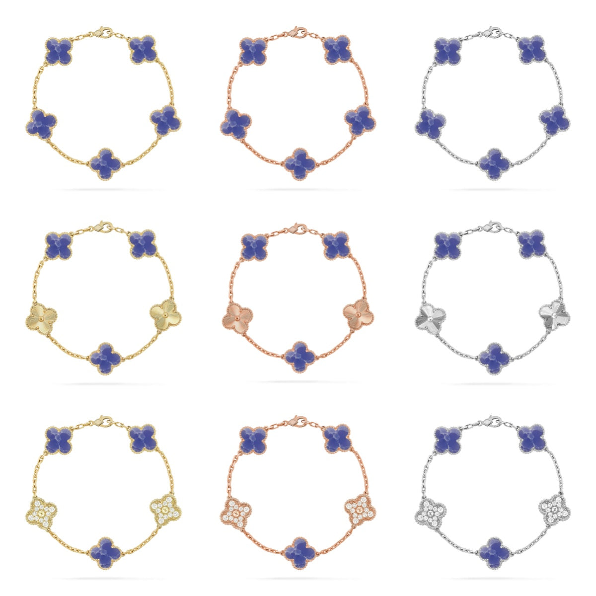 [Gaonasi]CLOVER 5 MOTIF BLUE VEINS BRACELET COLLECTION
