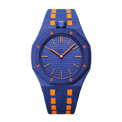 Oak Pop Exclusive Dark Blue And Orange Bioceramic Strap