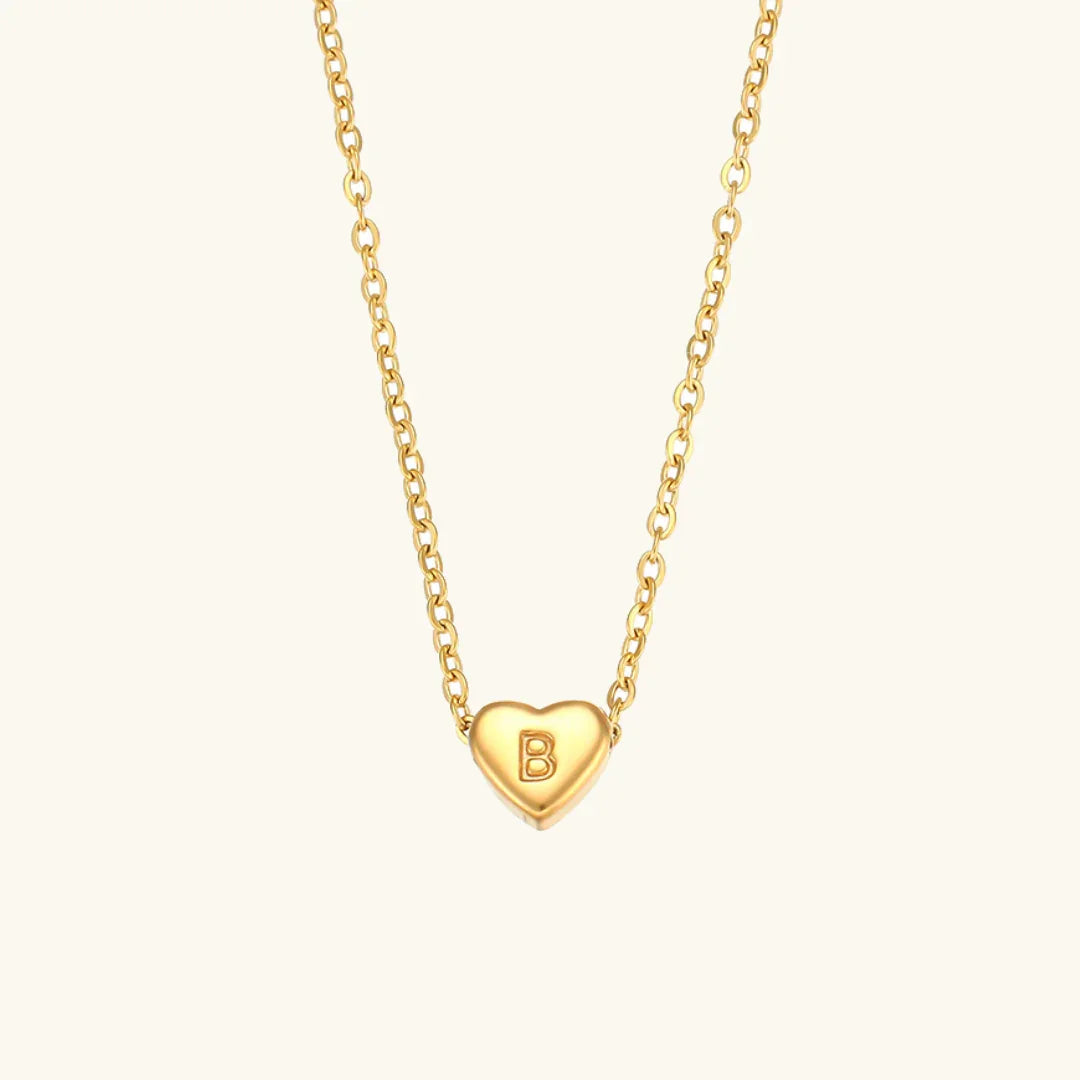 [Gaonasi]Heart Initial Gold Necklace