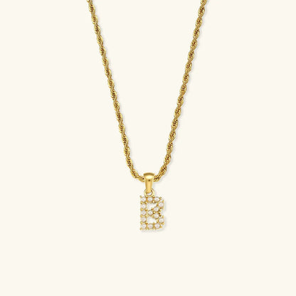 [Gaonasi]Elodie Initial Letter Pearl Necklace