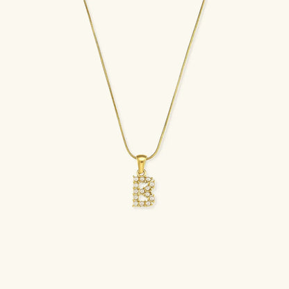 [Gaonasi]Augustine Initial Letter Pearl Necklace
