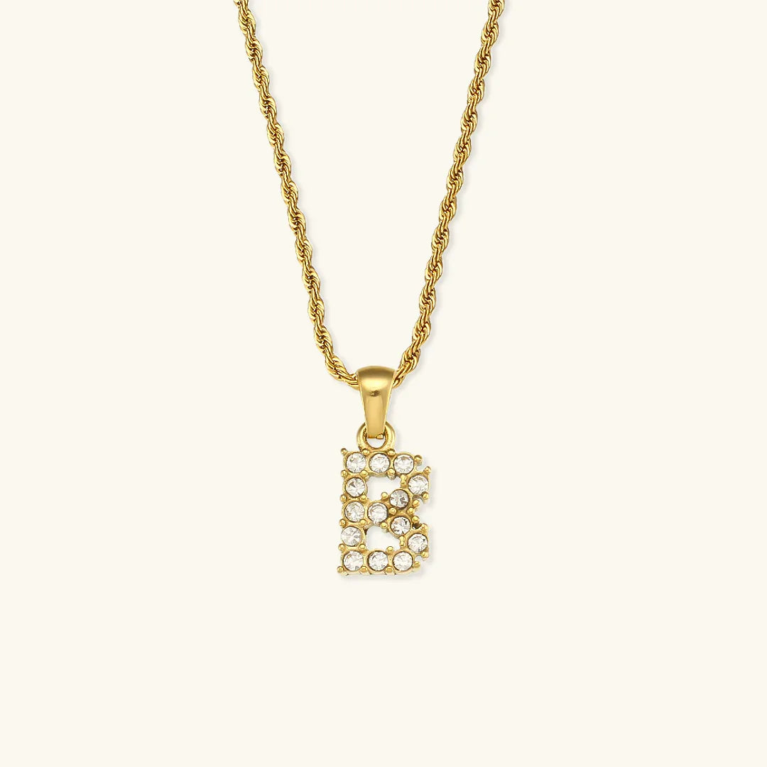 [Gaonasi]Maeve Letter Initial Diamond Necklace