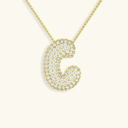 [Gaonasi]Bubble Initial Diamond Necklace