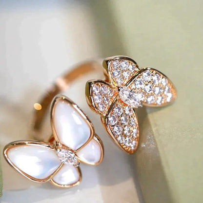 [Gaonasi]TWIN BUTTERFLY DIAMOND MOP RING