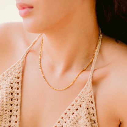 [Gaonasi]Calle Rope Chain Gold Necklace