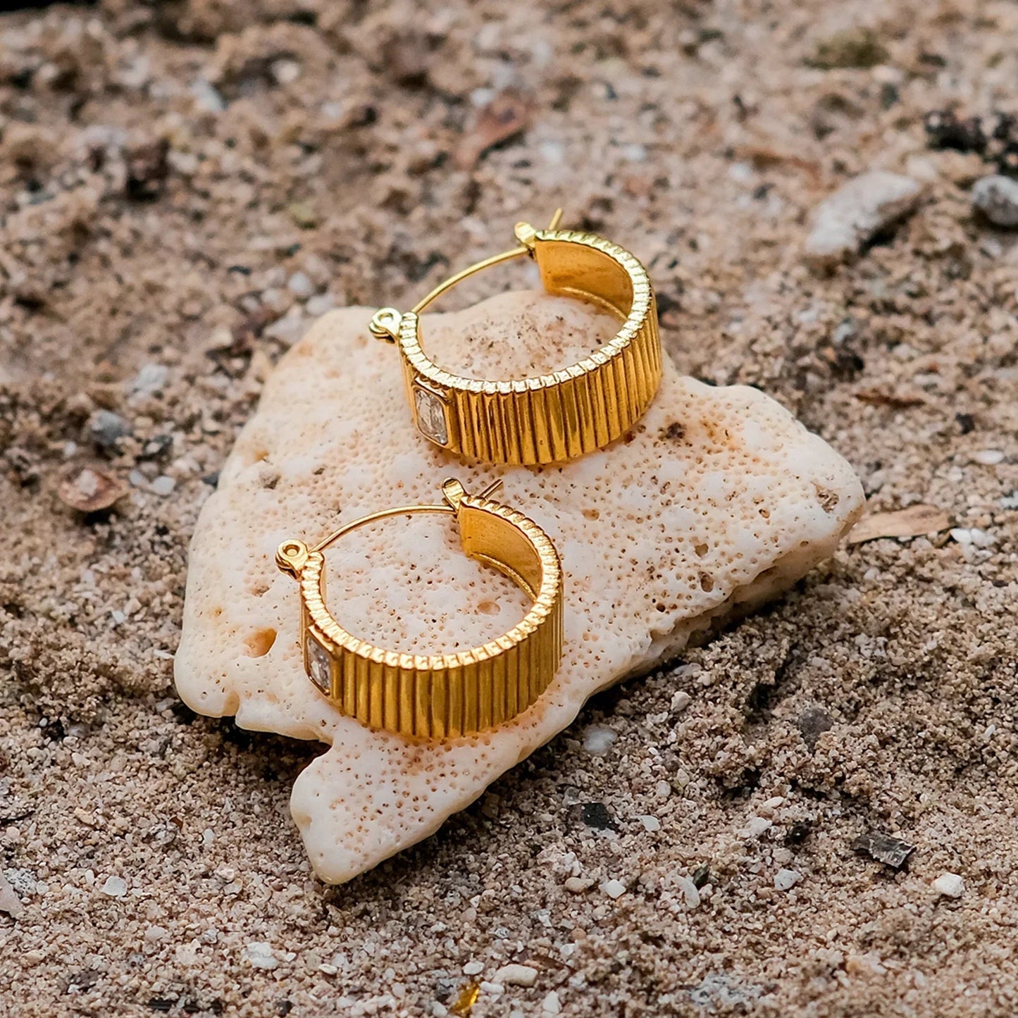 [Gaonasi]Carole Gold Hoop Earrings