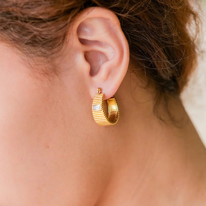 [Gaonasi]Carole Gold Hoop Earrings