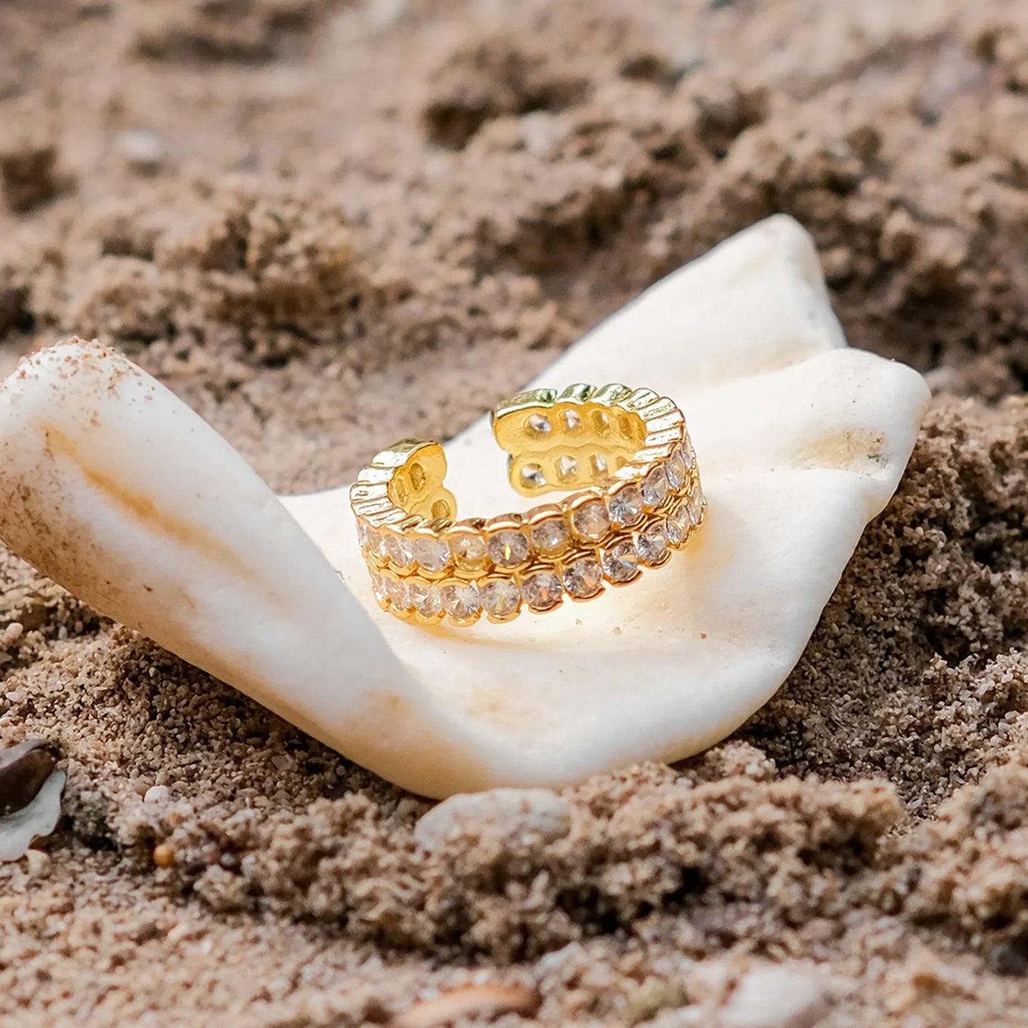 [Gaonasi]Cassandra Studded Gold Ring