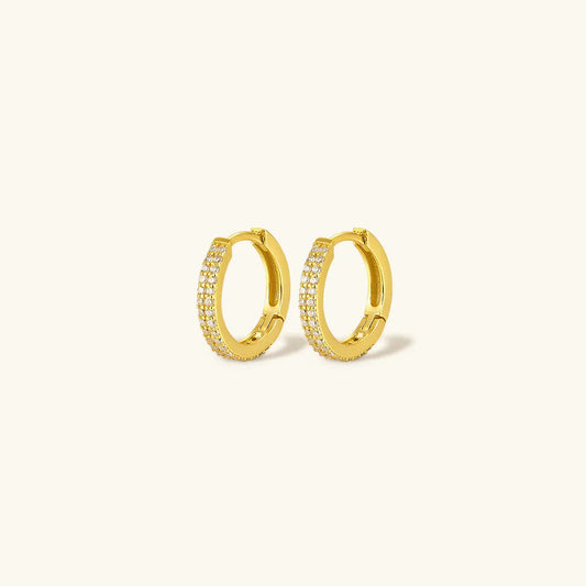 [Gaonasi]Cathy Paved Hoop Earrings