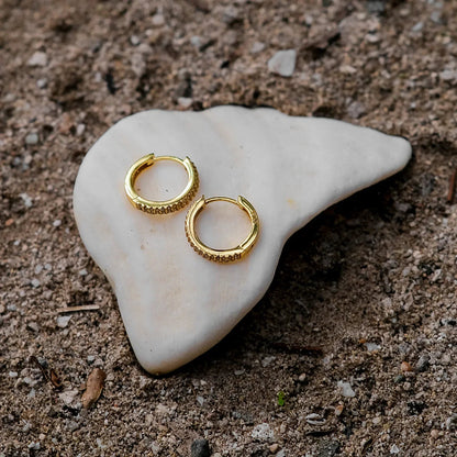 [Gaonasi]Cathy Paved Hoop Earrings