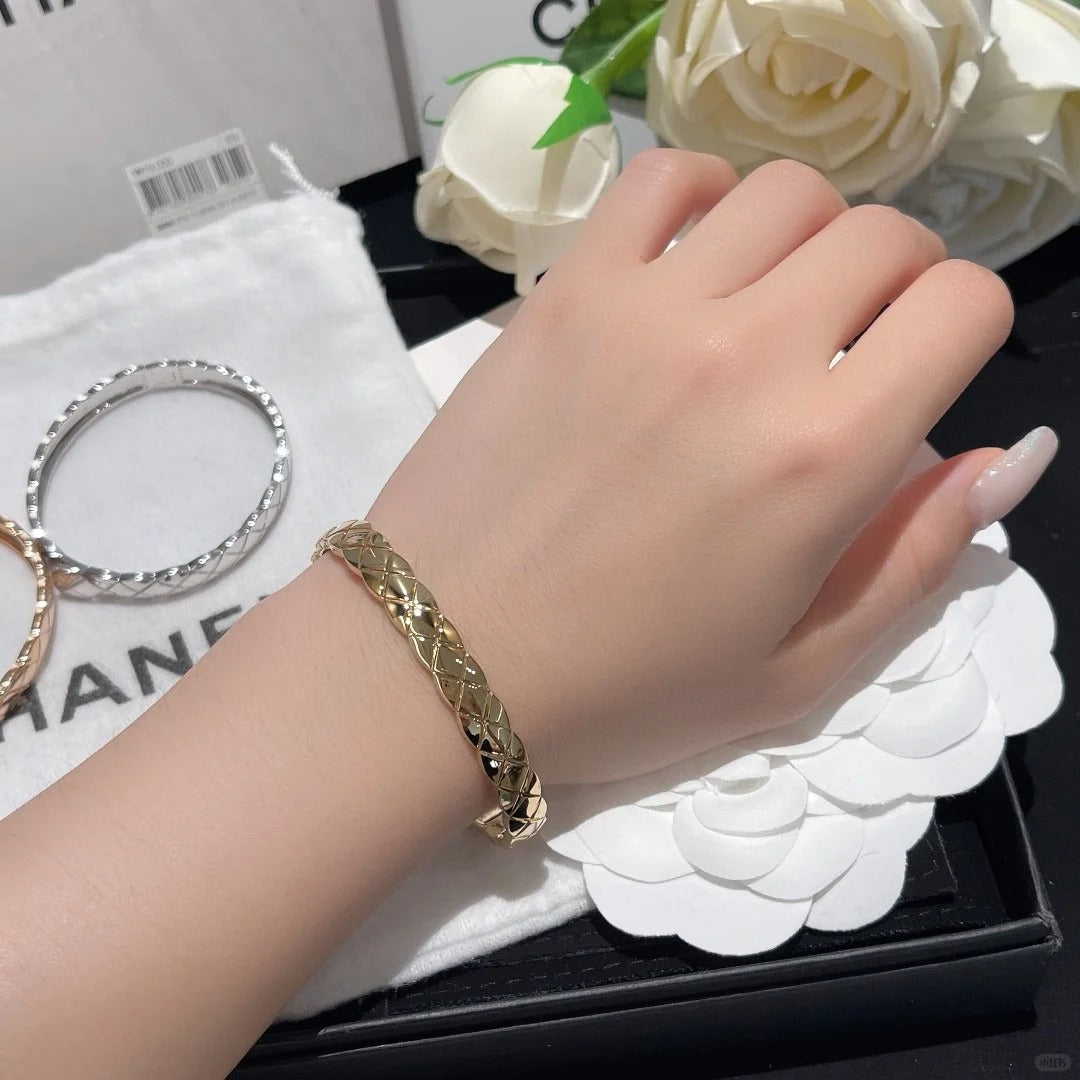 [Cadisa]KOKO CRUSH HALF DIAMONDS GLOD SILVER ROSE GOLD
