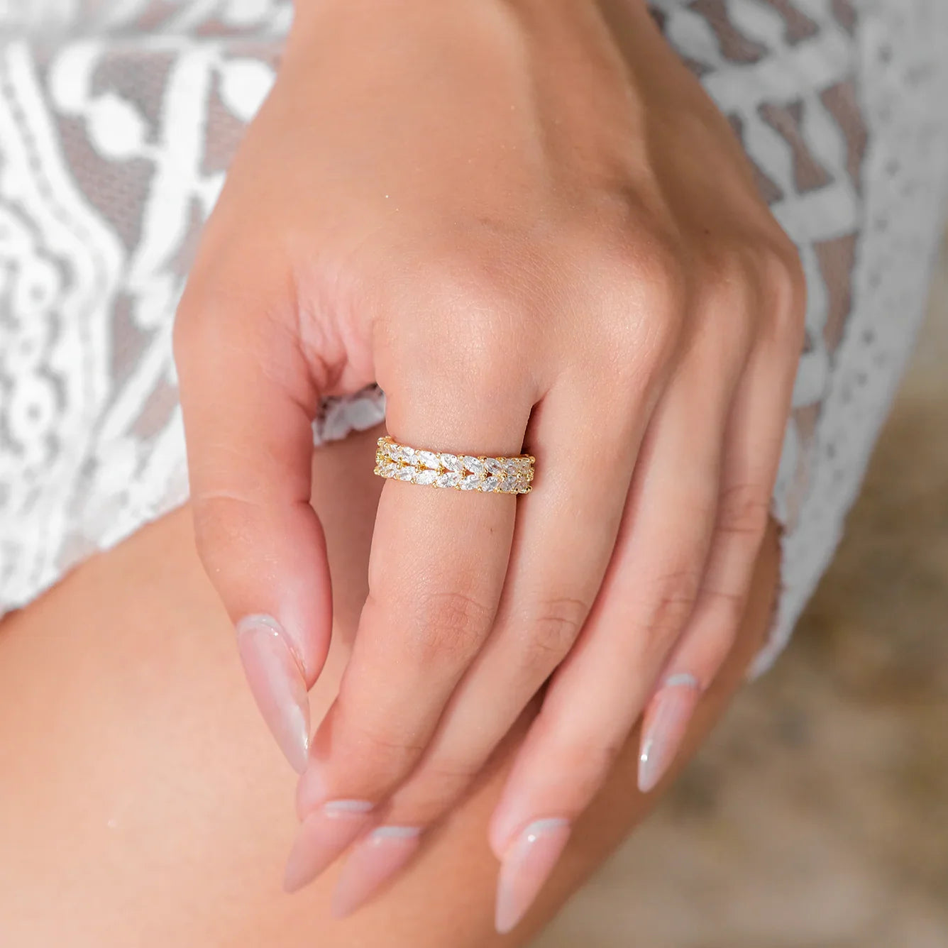 [Gaonasi]Clarisse Patterned Gold Ring
