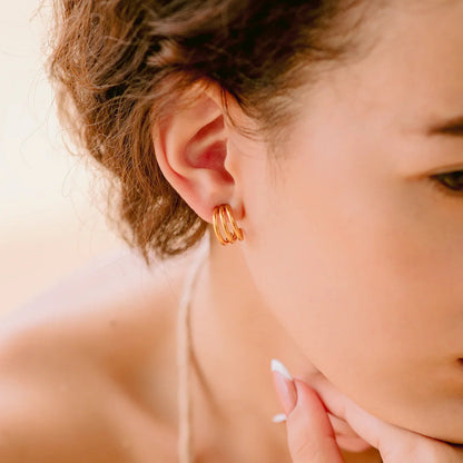 [Gaonasi]Cradle Gold Earrings