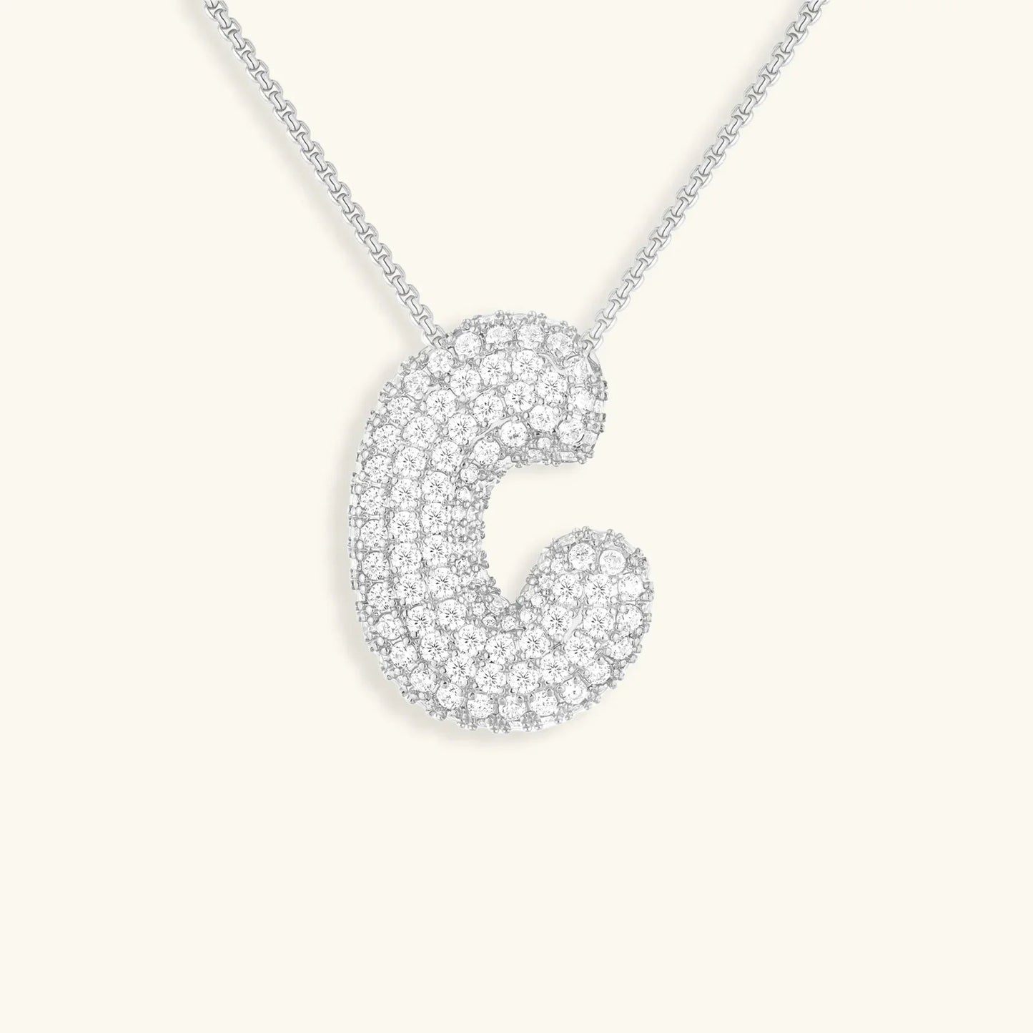 [Gaonasi]Bubble Initial Diamond Necklace