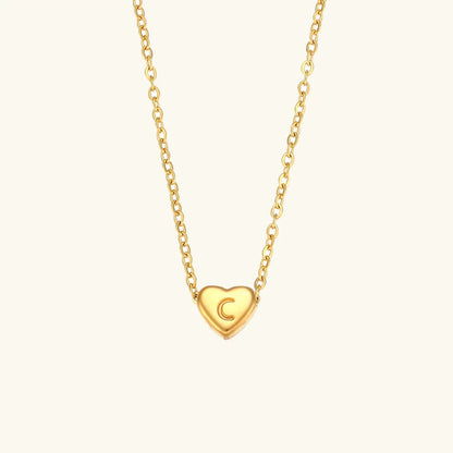 [Gaonasi]Heart Initial Gold Necklace