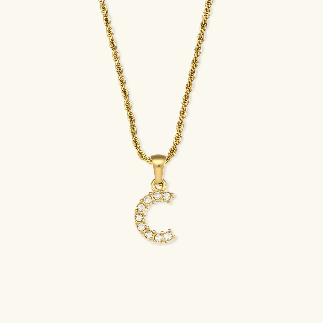 [Gaonasi]Maeve Letter Initial Diamond Necklace