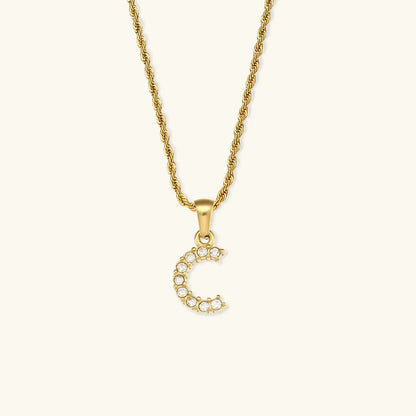 [Gaonasi]Maeve Letter Initial Diamond Necklace