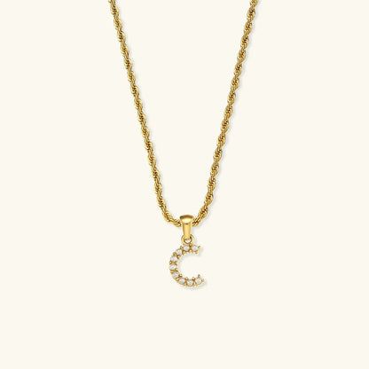 [Gaonasi]Elodie Initial Letter Pearl Necklace