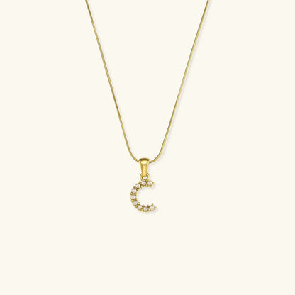 [Gaonasi]Augustine Initial Letter Pearl Necklace
