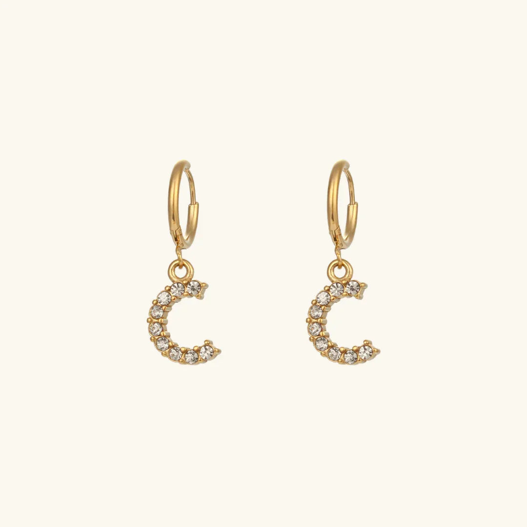 [Gaonasi]Wilhemina Initial Letter Earrings