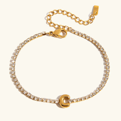 [Gaonasi]Avaria Bubble Letter Tennis Bracelet