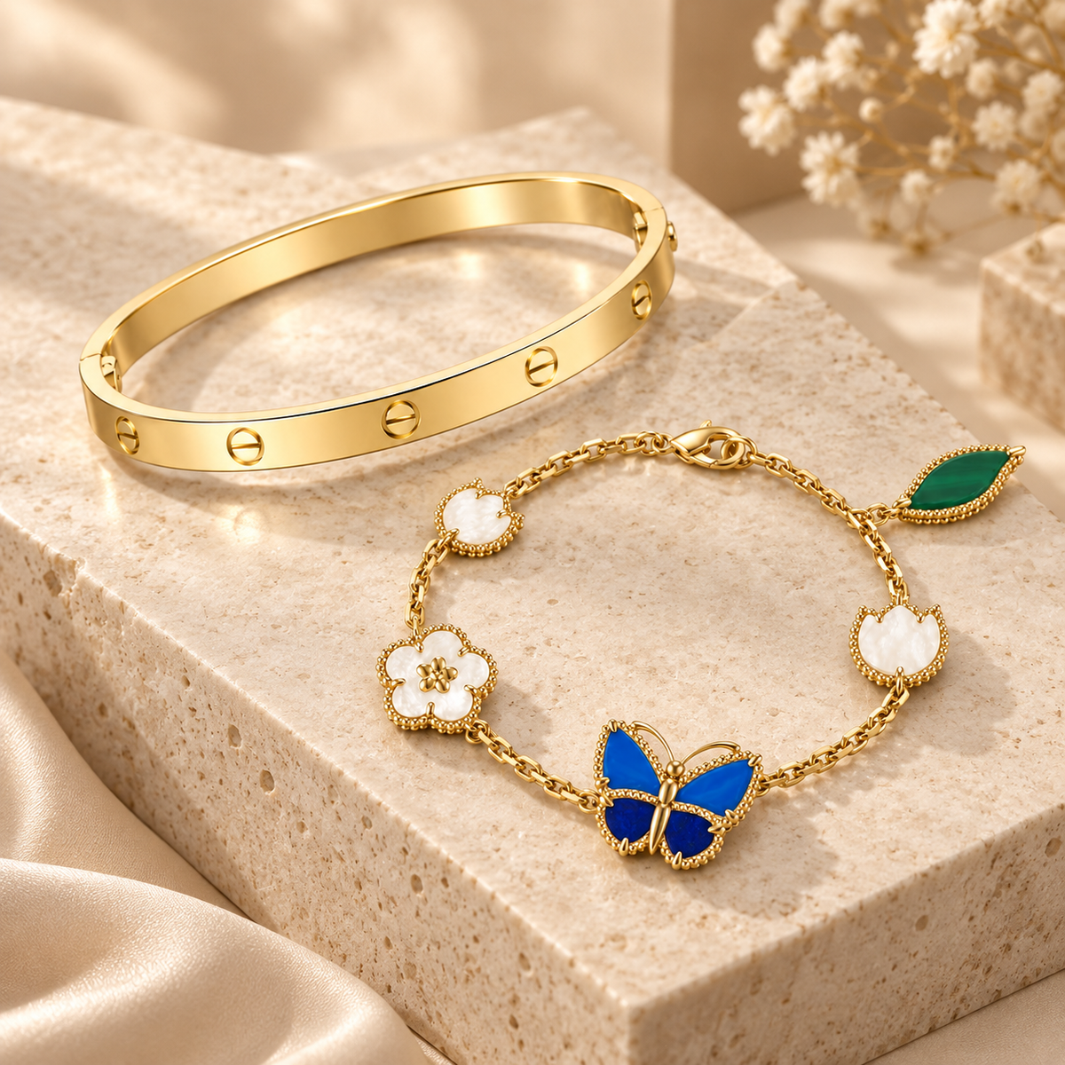 [Cadisa]Lucky Spring & Love Bracelet Stack Set